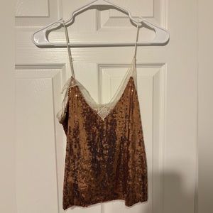 Free People Sequin XS Tank Top